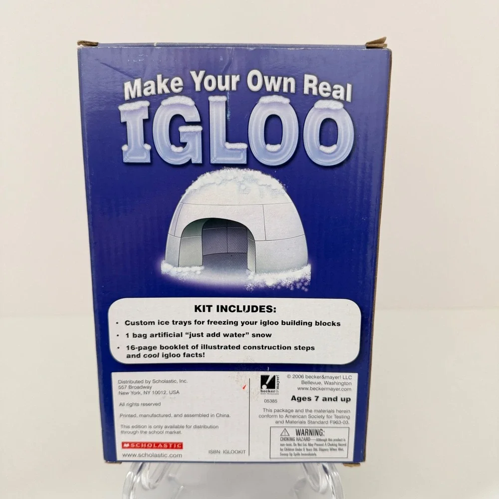 Scholastic Make Your Own Real Igloo Kit Ice Block Mold Book STEM Learning Toy